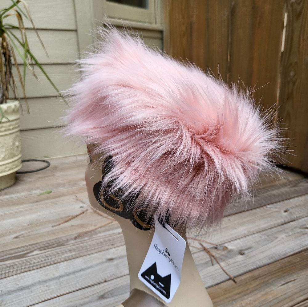Raspberry Plum Faux Fur Pillbox Hat Pink